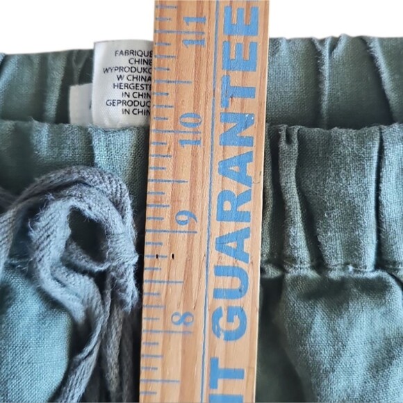 Artisan NY 100% Linen Cargo Jogger Pants Sz S Olive Green Minimalist Lightweight - Picture 15 of 15